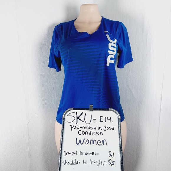 Nike Women's Blue White Dri-FIT Team USA City Sleek Short Sleeve T-Shirt Size M - Picture 10 of 10